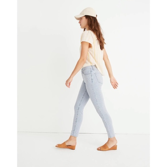 💙Madewell 10” High-Rise Skinny Crop Piper Stripe Jeans - Picture 6 of 11